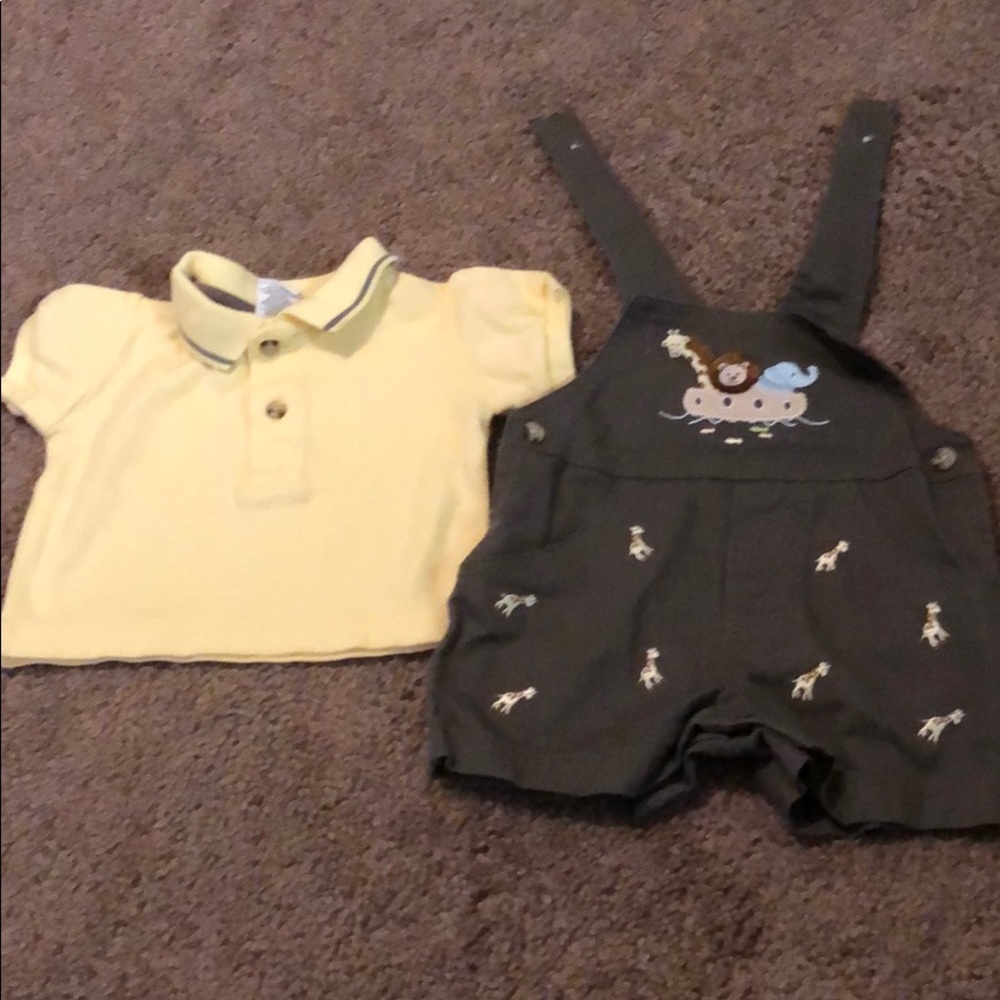 Infant overall short set